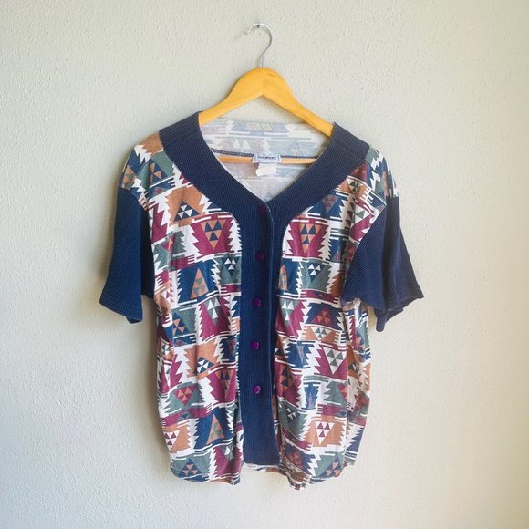 VIntage Sycamore Aztec Western Womens Top Shirt Size Medium - Picture 1 of 8